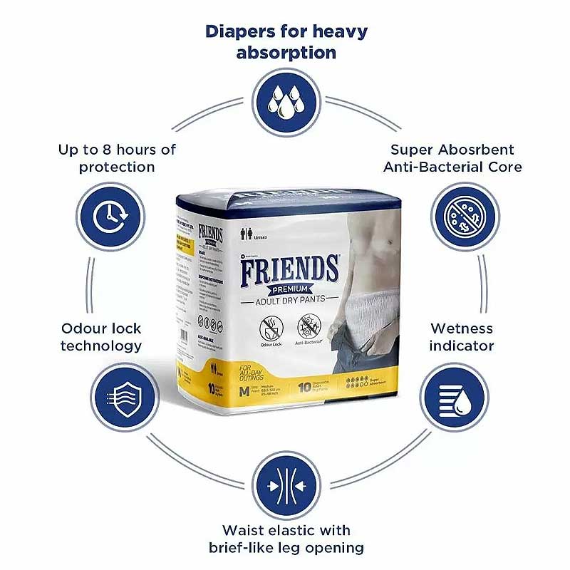 Buy Friends Premium Diapers Pants Pull Ups Medium To Large 10 Pcs